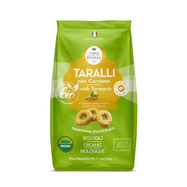 Terre di Puglia Taralli Bio Moderni Curcuma taralli bio 200g