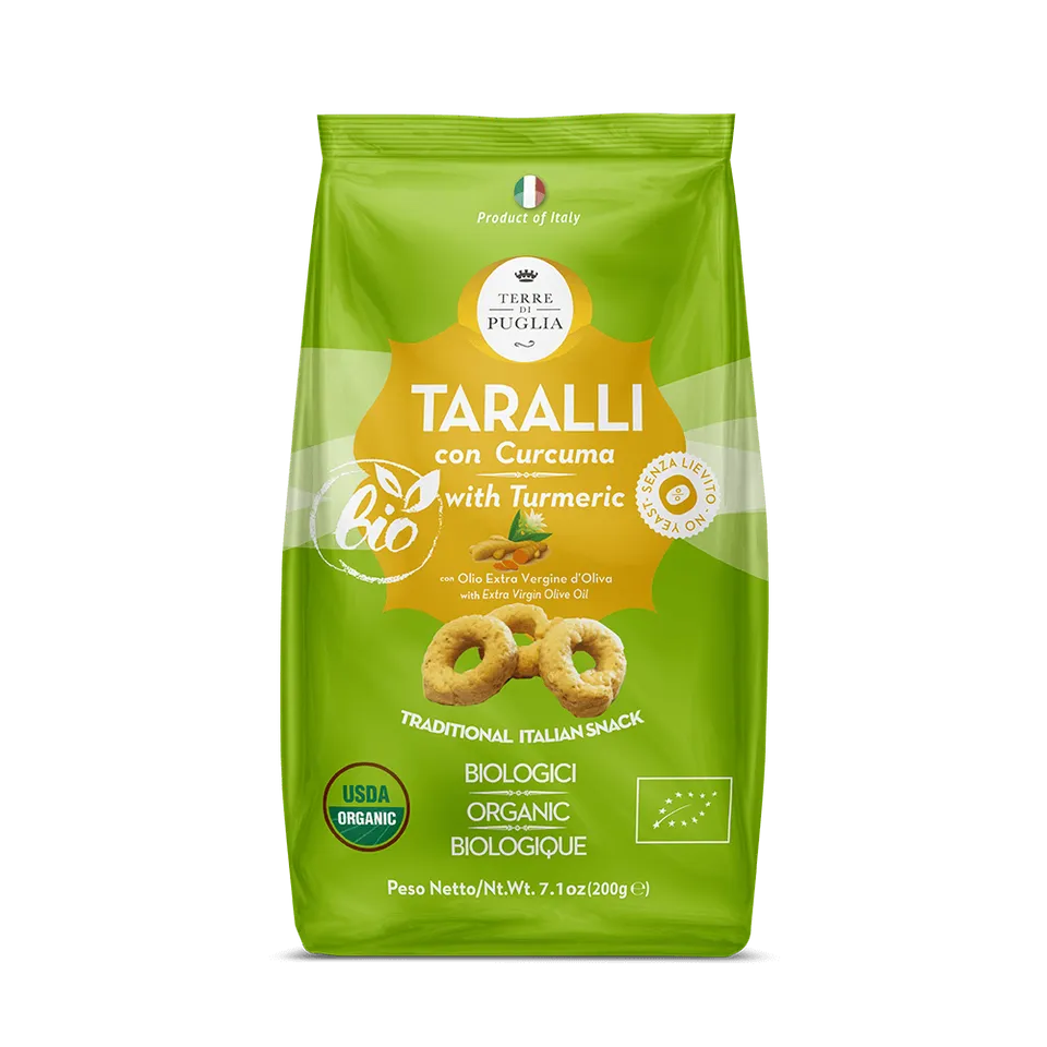 Terre di Puglia Taralli Bio Moderni Curcuma taralli bio 200g
