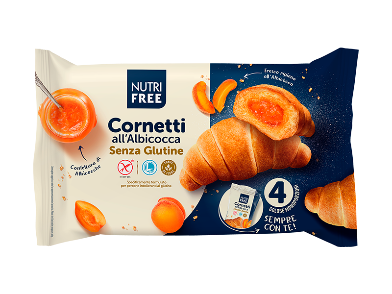 Nutrifree Cornetti Albicocca cornetti 4 monoporzioni senza lattosio