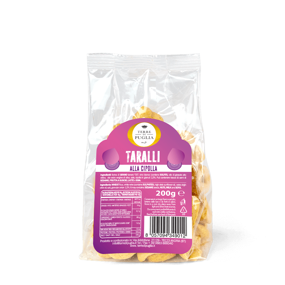 Terre di Puglia Tradizione Taralli gusto Cipolla 200g al forno