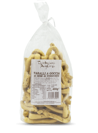 Tentazioni Pugliesi Fatti a Mano Taralli Goccia Finocchio 6x400g