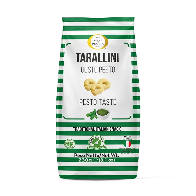 Terre di Puglia Millerighe Taralli gusto Pesto 230g al forno