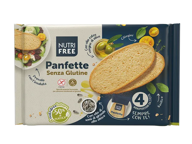 Nutrifree Panfette pane senza glutine 4 monoporzioni 8 fette