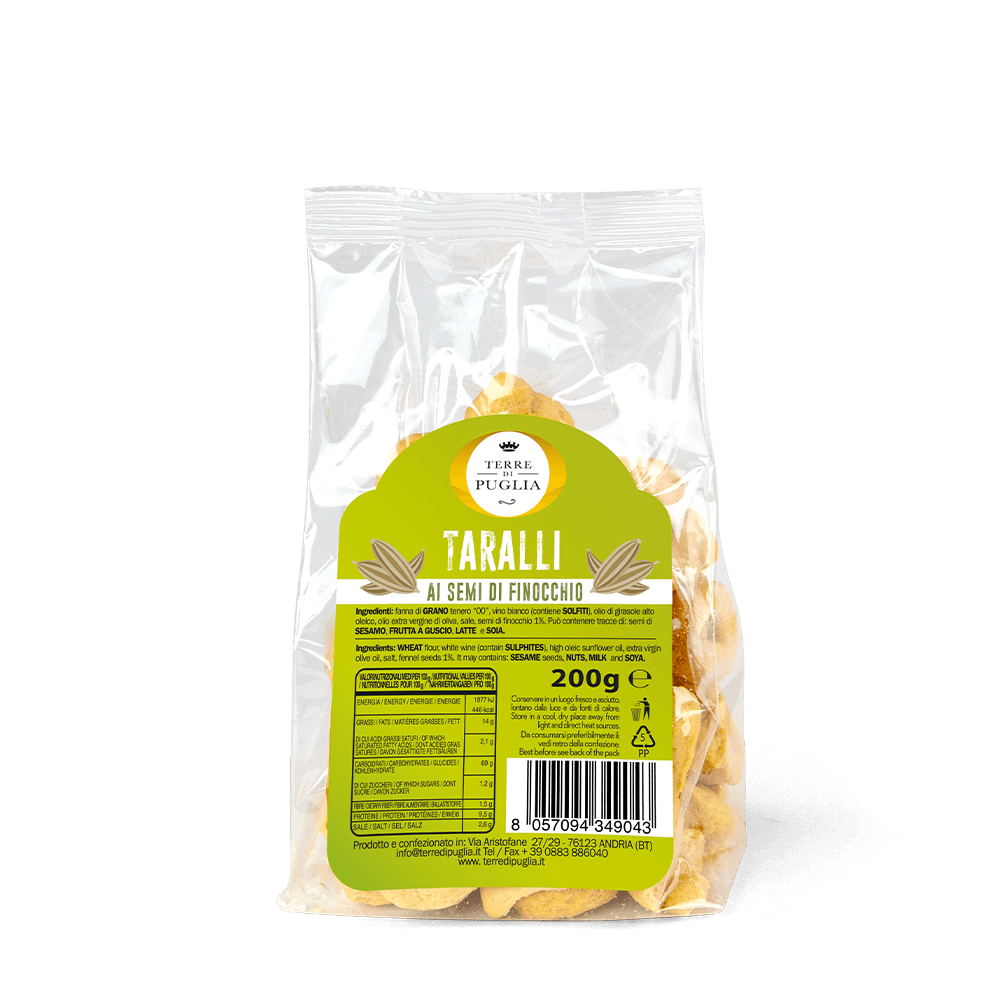Terre di Puglia Tradizione semi di finocchio taralli 200g